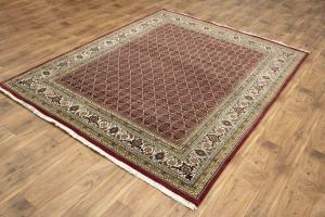 Red Floral Geometric 7X8 Tabriz Fish Mahi Oriental Rug