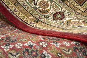 Red Floral Geometric 7X8 Tabriz Fish Mahi Oriental Rug