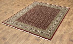 Red Floral Geometric 7X8 Tabriz Fish Mahi Oriental Rug