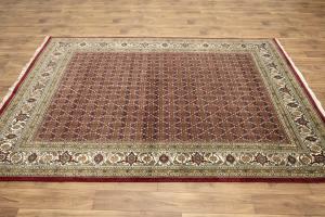 Red Floral Geometric 7X8 Tabriz Fish Mahi Oriental Rug