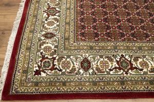 Red Floral Geometric 7X8 Tabriz Fish Mahi Oriental Rug