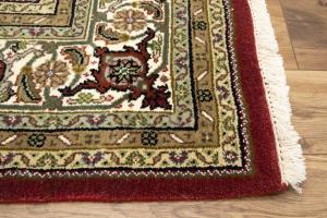 Red Floral Geometric 7X8 Tabriz Fish Mahi Oriental Rug