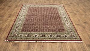 Red Floral Geometric 7X8 Tabriz Fish Mahi Oriental Rug