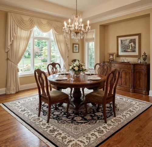 Black Classic Floral 8X8 Indo-Nain Oriental  Square Rug