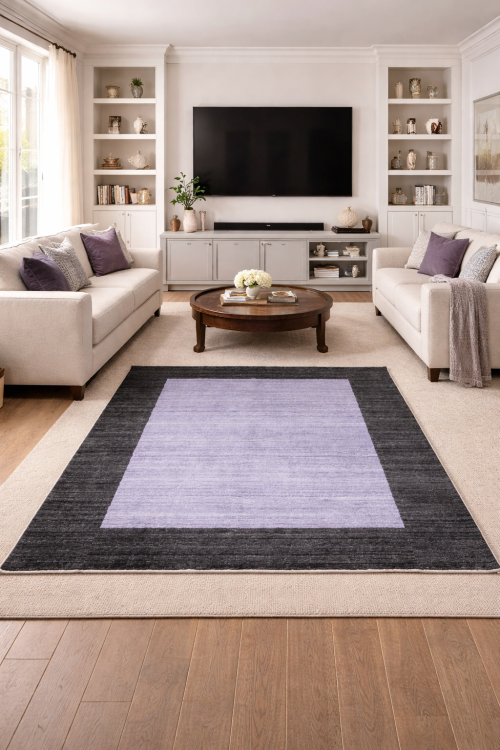 Lilac & Grey Tribal 4' x 6' Lori Gabbeh Oriental Rug