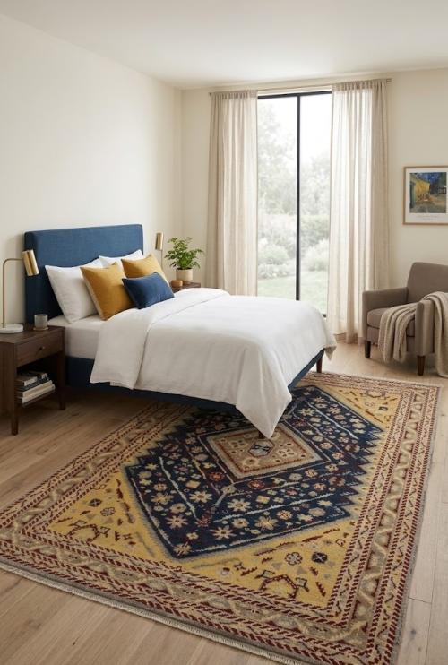 5'0 X 8'1 Hand Knotted Hale Navy Tribal Indo-Gabbeh Wool Rug