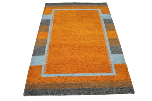 Orange Tribal 4X6 Indo-Gabbeh Oriental Rug