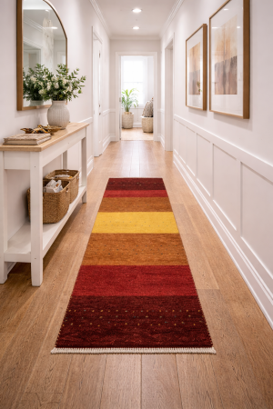 Multicolored Tribal 2'5X8'4 Indo-Gabbeh Oriental Runner Rug