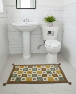 2'4 X 4'0 Brown & Cream Hand Knotted Indo-Gabbeh Wool Rug