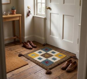 Multicolored Modern Tribal 1'5X1'5 Indo-Gabbeh Oriental Square Rug