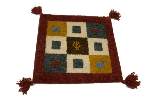 Multicolored Tribal Modern 1'4X1'4 Indo-Gabbeh Oriental Square Rug