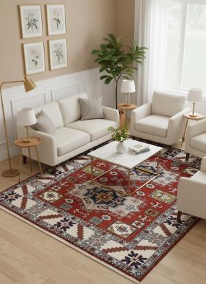 Red Geometric 8X10 Kazak Oriental Rug