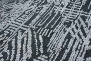 Dark Gray Geometric 8X10 Oriental Modern Rug