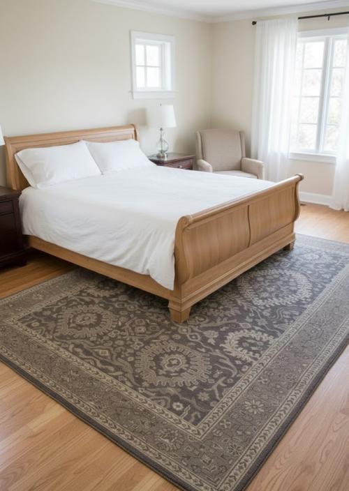 Brown Floral 5'6X8'9 Transitional Oriental Rug