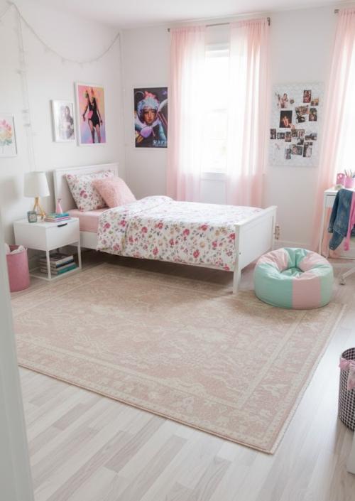 Peach Floral Transitional 6X8 Oriental Rug