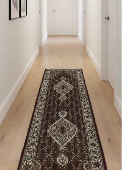 Red Floral Geometric 3X9 Tabriz Fish Mahi Oriental Runner Rug