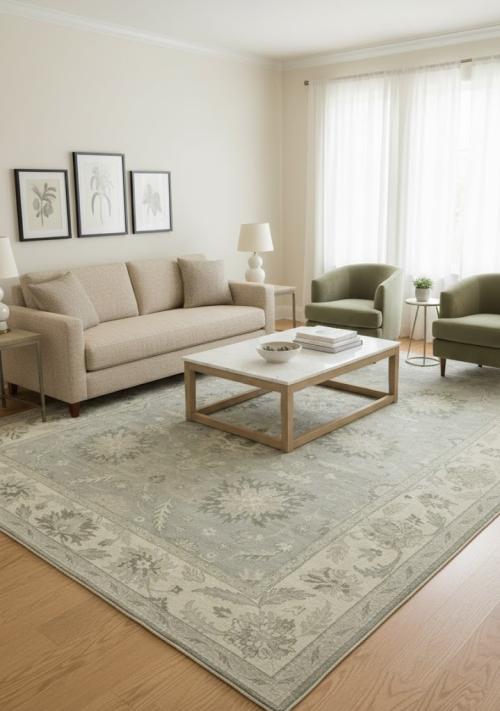 Brownish Grey Floral Peshawar 9X12 Oriental Rug