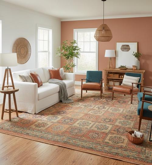 Cinnamon Brown Floral 9X12'6 Osh Chobi Peshawar Oriental Rug