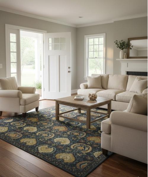 Dark Slate Floral 9X12 Osh Chobi Peshawar Oriental Rug