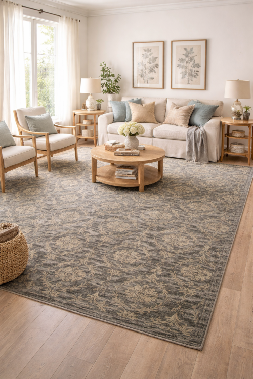 Dark Gray Transitional 8X10 Modern Oriental Rug