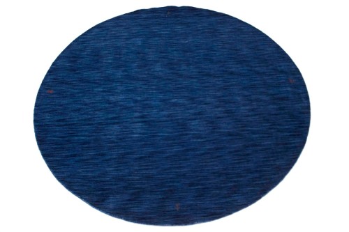 Solid Navy Blue 8X8 Oriental Modern Round Rug