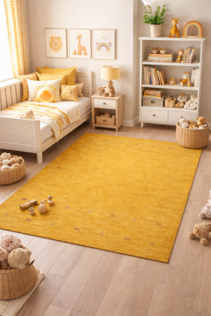 Solid Gold 5X8 Oriental Modern Rug