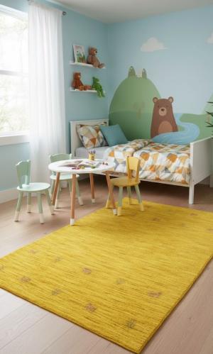 Solid Gold 3X5 Oriental Modern Rug