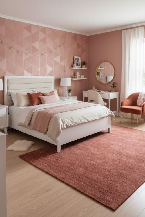 Solid Maroon Red 4X6 Oriental Modern Rug