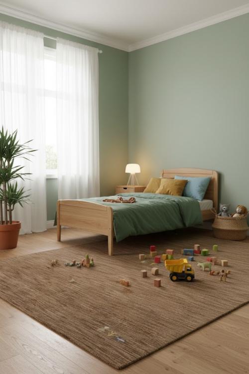 Solid Brown 5X8 Oriental Modern Rug