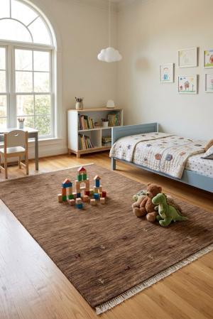 Solid Brown 5X8 Oriental Modern Rug