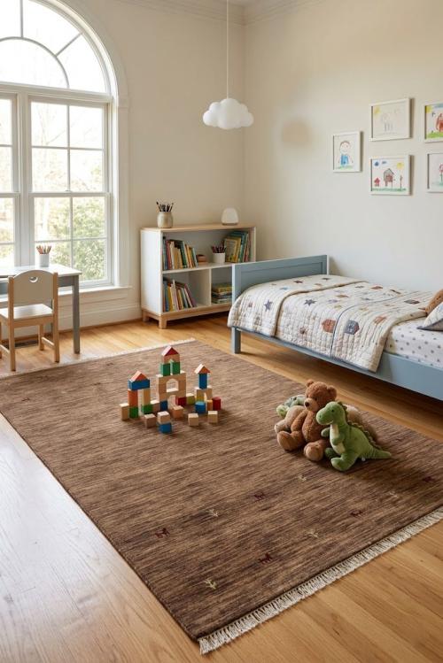Solid Brown 5X8 Oriental Modern Rug