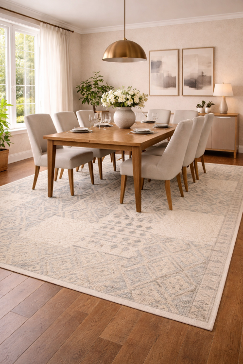 Cream Modern 8X10 Oriental Moroccan Style Rug