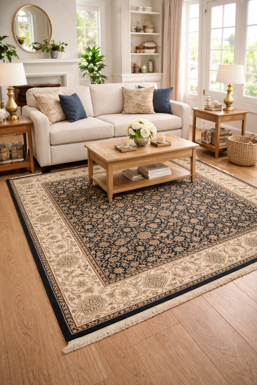 4'0 X 6'2 Hand Knotted Herati Floral Oriental Wool Rug