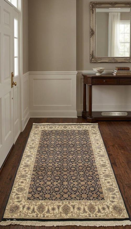 Black Floral Extra Fine 3X5 Herati Oriental Rug