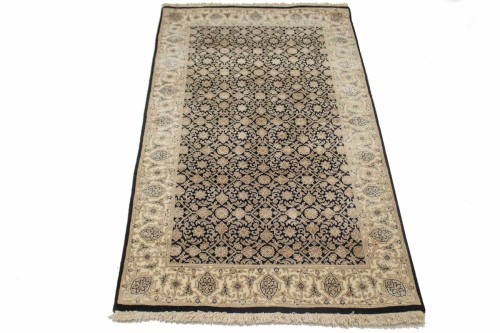Black Floral Extra Fine 3X5 Herati Oriental Rug