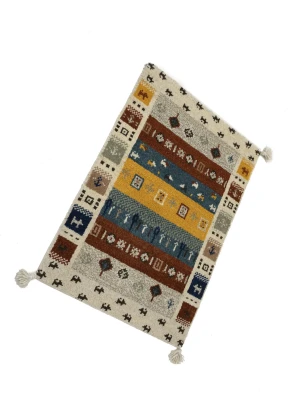 Beige Tribal 2X3 Gabbeh Oriental Rugs