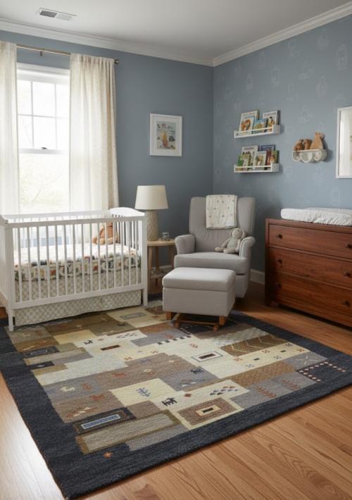 Multicolored Tribal Checkered 4X6 Indo-Gabbeh Oriental Rug