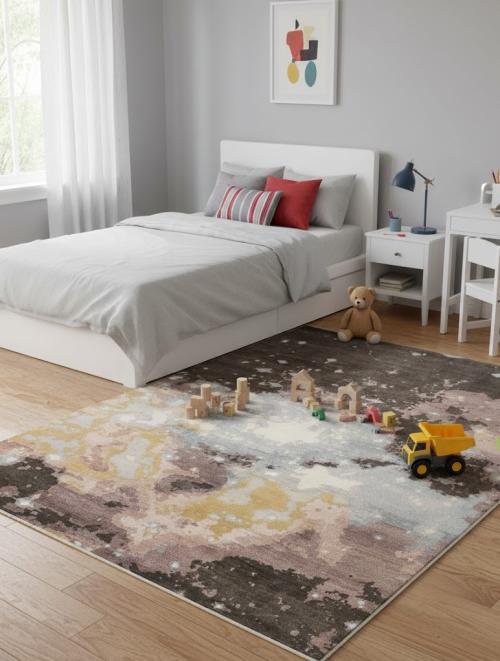 8'0 X 9'10 Abstract Multicolored Hand Knotted Modern Wool Rug