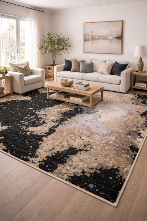 Multicolored Abstract 9X12 Modern Rug