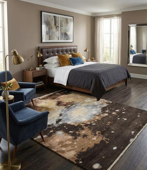 8'0 X 9'10 Modern Hand Knotted Multicolored Abstract Wool Rug