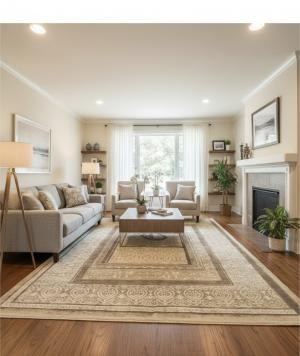 8'0 X 10'1  Hand Knotted Floral Modern Oriental Wool Rug