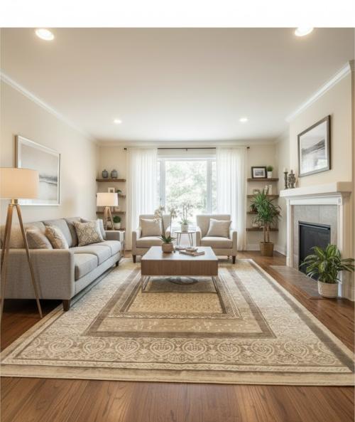 8'0 X 10'1  Hand Knotted Floral Modern Oriental Wool Rug