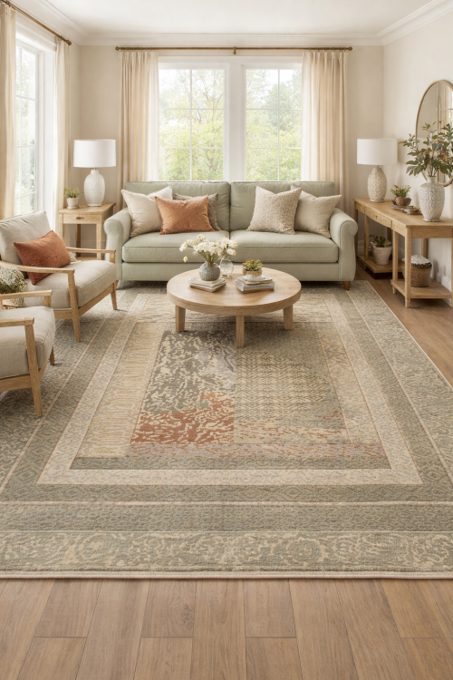 8'0 X 9'10 Hand Knotted Multicolored Modern Wool & Bamboo Rug