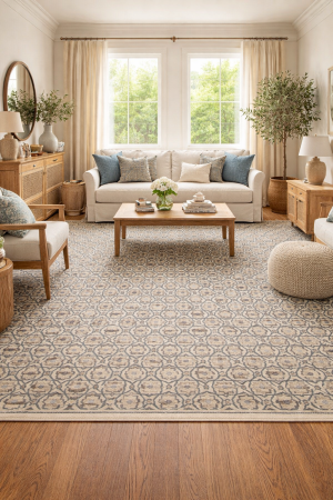 Beige Geometric 8X10 Modern Rug