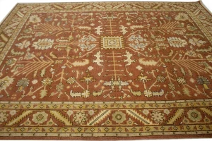 Rust Floral Tribal 9X12 Indo-Mahal Oriental Rug