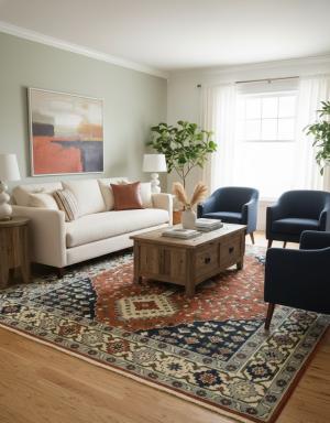 Rust Geometric 9X12 Yalameh Oriental Rug