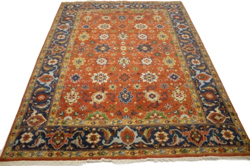 Orange Floral 9X12 Indo-Mahal Oriental Rug