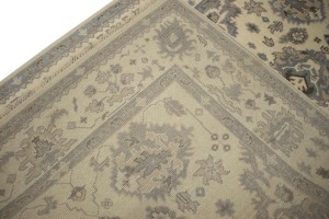 Muted Cream Floral 6X9 Oushak Chobi Oriental Rug