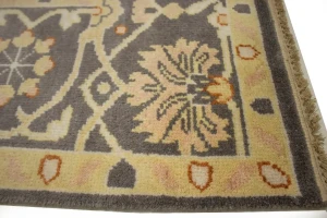 Muted Brown Floral 8X10 Oushak Oriental Rug