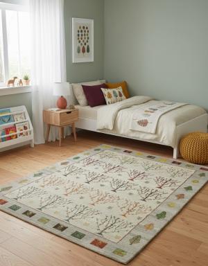 Greige Tribal 6X8 Indo-Gabbeh Oriental Rug